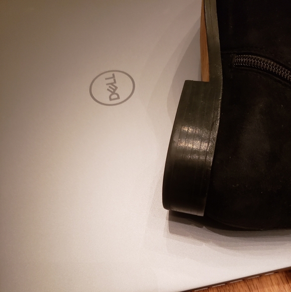 DONNA KARAN BOOTS KNEE/THIGH HIGH BLACK FLATS SUZE 8.5 - Picture 4 of 4